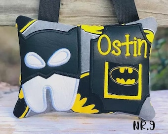 Super Hero Tooth Fairy Pillow | Personalized Birthday Gift| Embroidered  Keepsake | Handmade Tooth Holder