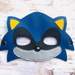 Blue Hedgehog Mask, embroidered mask, Halloween mask, Birthday Pary, Halloween costume, Sonic and Shadow.Size;KIDS