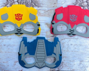 Halloween Mask, Birthday party mask, Transformers felt mask, Embroidered transformers mask,SIZE: KIDS