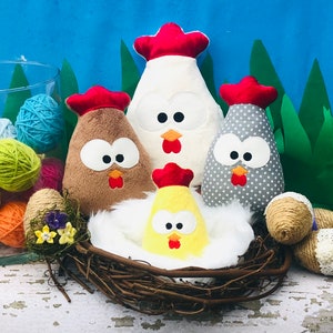 Embroidered chicken,Easter decorations, Easter chicken, Easter basket.