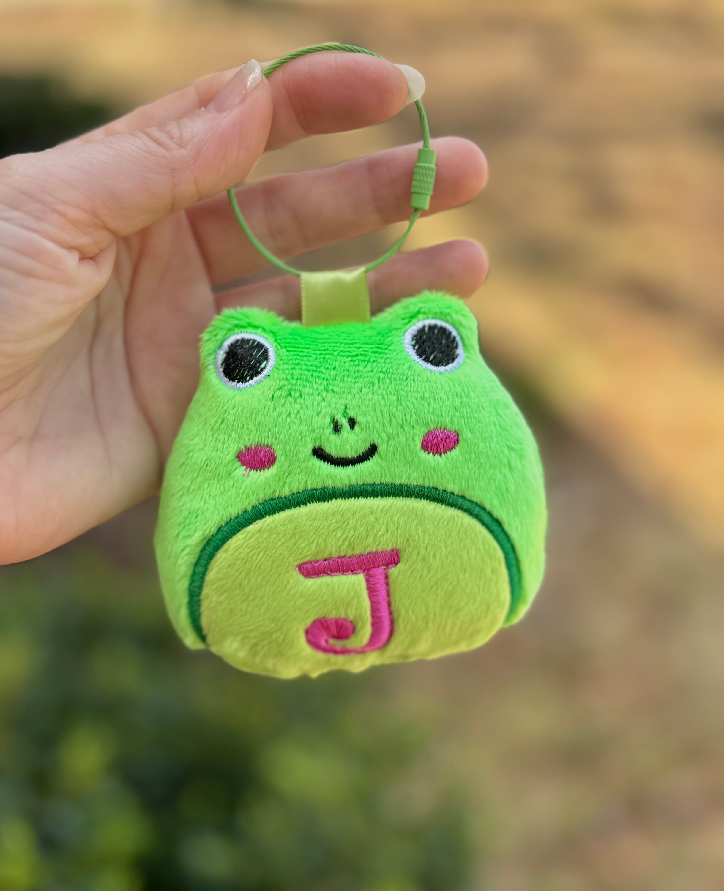 Frog Ball Chain Embroidered Frog Key Chain, Personalized Backpack Tag - Etsy
