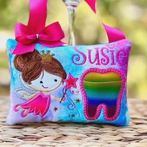 NR.306 Tooth  Fairy Pillow | Personalized Birthday Gift| Embroidered  Keepsake | Handmade Tooth Holder