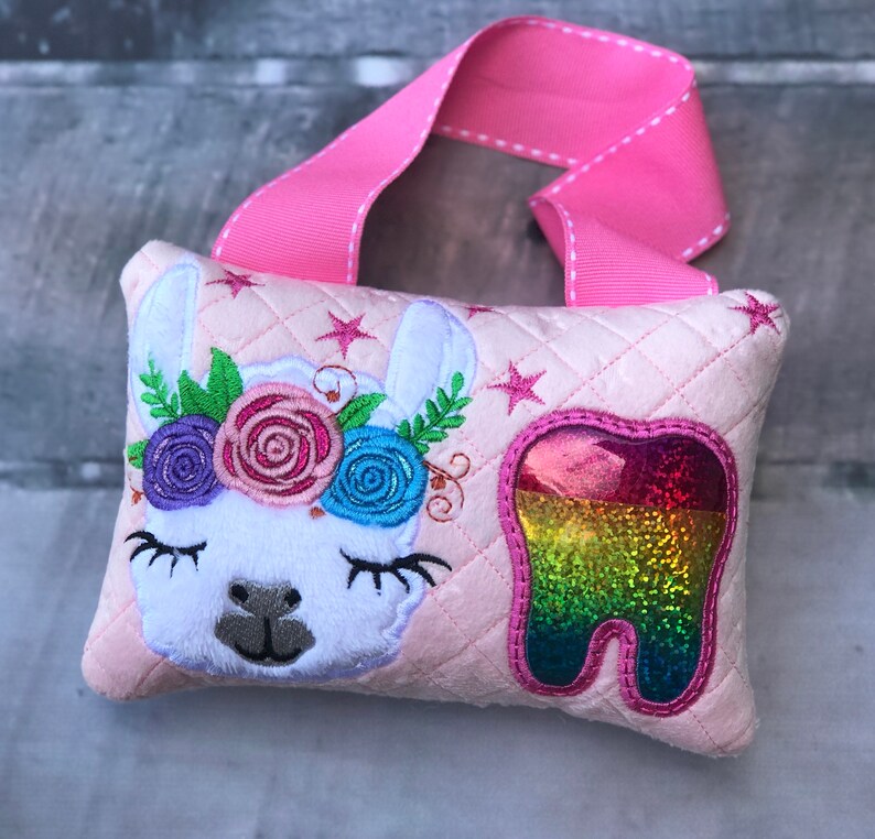 Personalized lama pillow. Lama tooth pillow Tooth fairy pillow