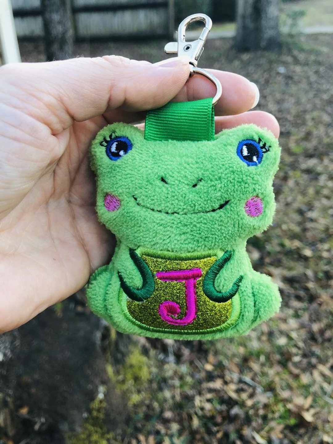 Personalized Frog Key chain Embroidered frog Back pack key Etsy.de
