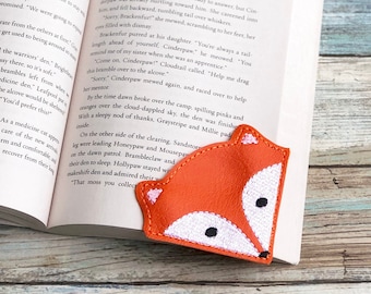 Embroidered bookmark, Back to school,Fox Corner Bookmark, Birthday gift. NO Personalization on the bookmark will be added.