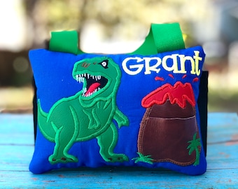 NR.314 Dinosaur  Tooth Fairy Pillow | Personalized Birthday Gift| Embroidered  Keepsake | Handmade Tooth Holder