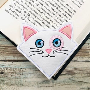Embroidered CAT CORNER  Bookmark, Back to school,Birthday gift, Christams gift