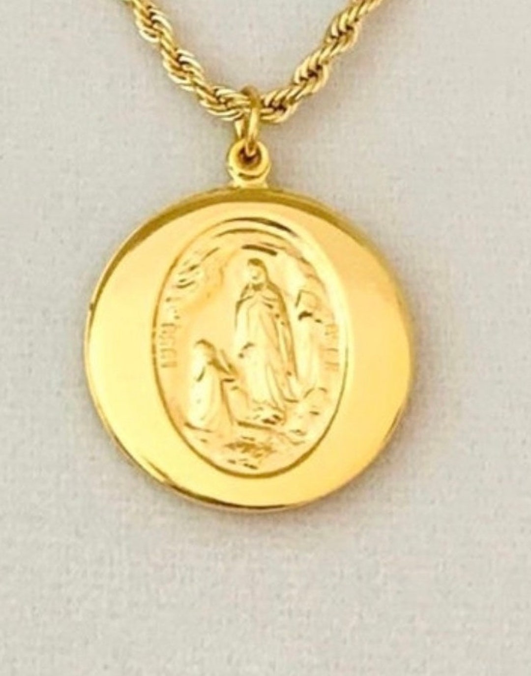 Holy Locket Pattern Ave Maria Prayer Locket, Swivel Locket, Hail Mary Prayer Locket ...
