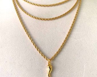 Italian Horn Necklace, Italian Cornicello, Italian Amulet