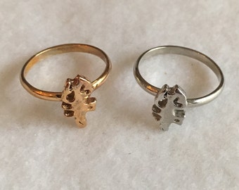 Vintage zodiac rings, available in both gold and silver plate, fun ring, adjustable from size 6 to 8