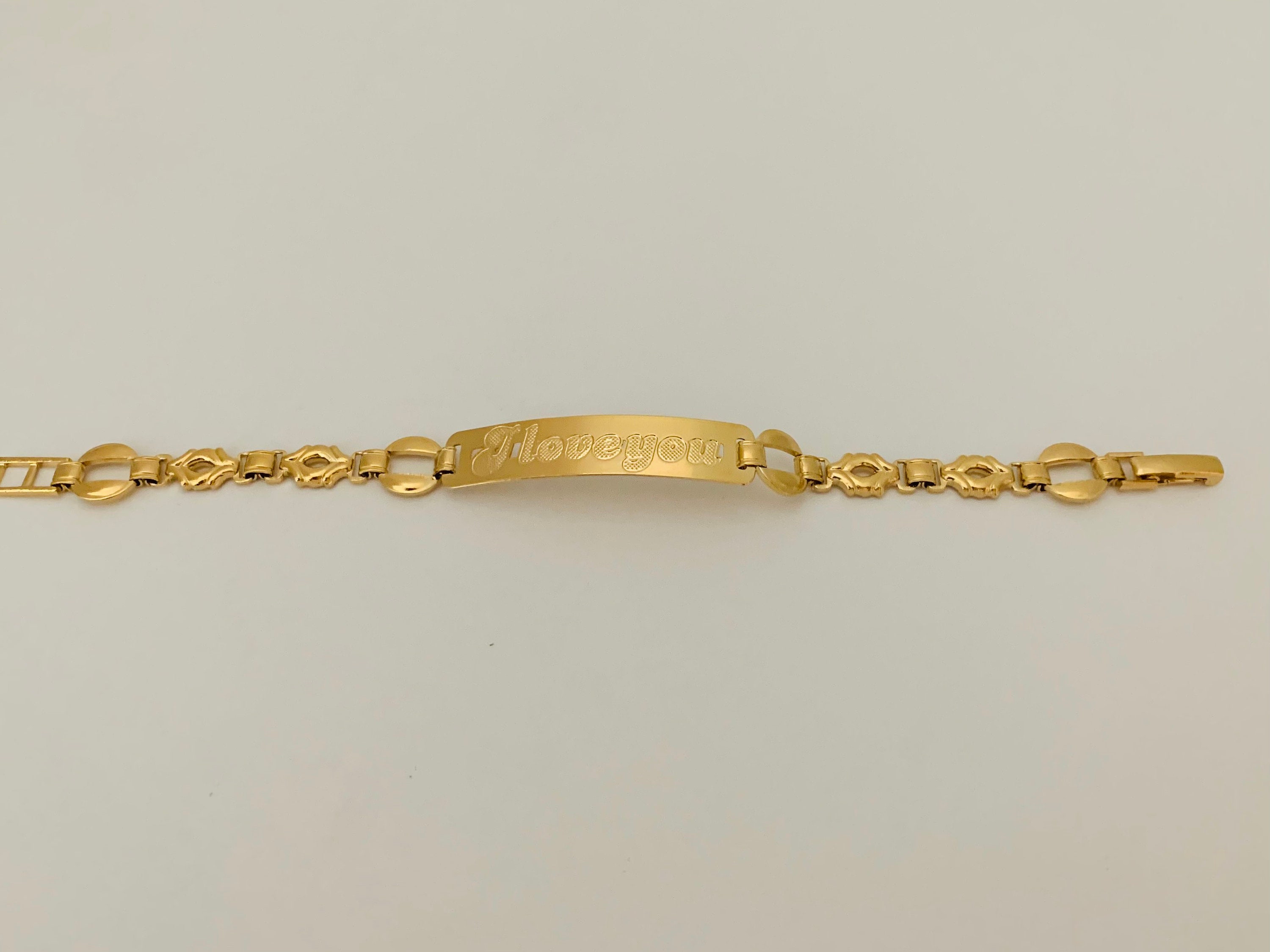 I Love You Engraved Bracelet Bar Bracelet 14k Gold Filled Etsy UK