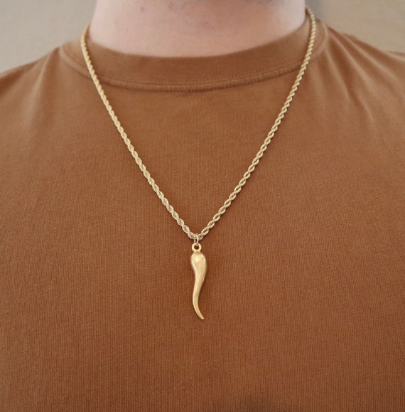 Italian Horn Necklace, Italian Cornicello, 1 1/2