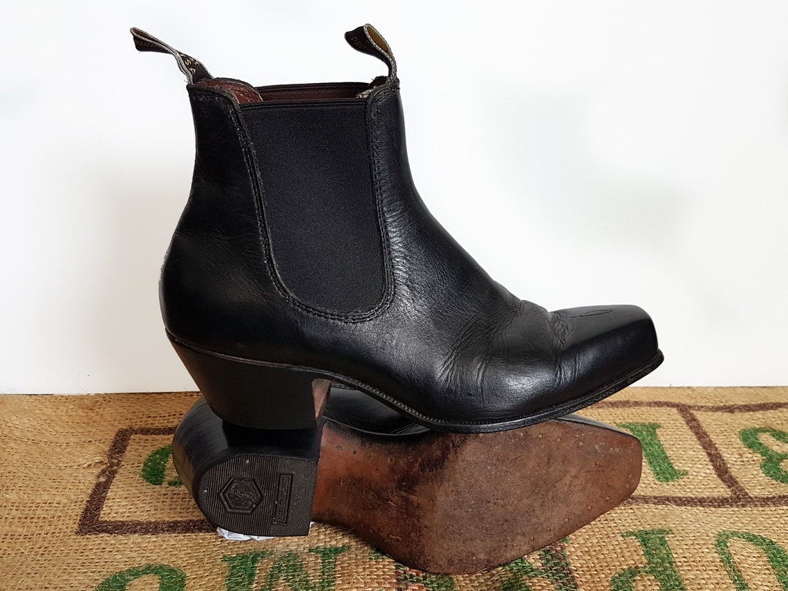 Black RM Williams Santa Fe Cuban Heel Boots 80s Vintage Etsy