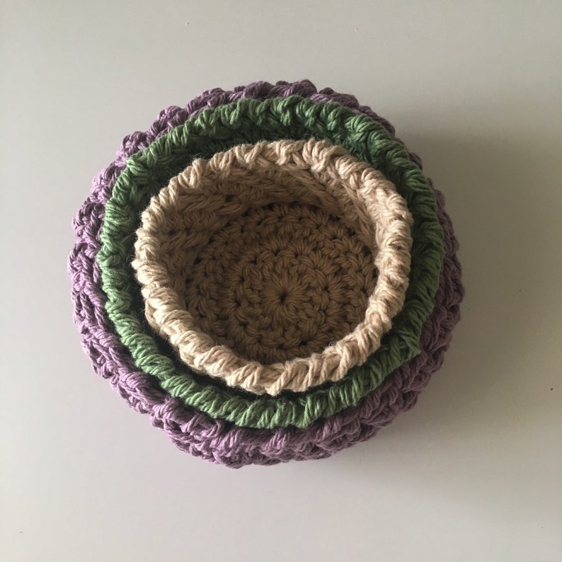 farmhouse Crochet nesting bowls crochet baskets neutral home decor