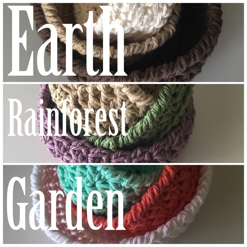 farmhouse Crochet nesting bowls crochet baskets neutral home decor