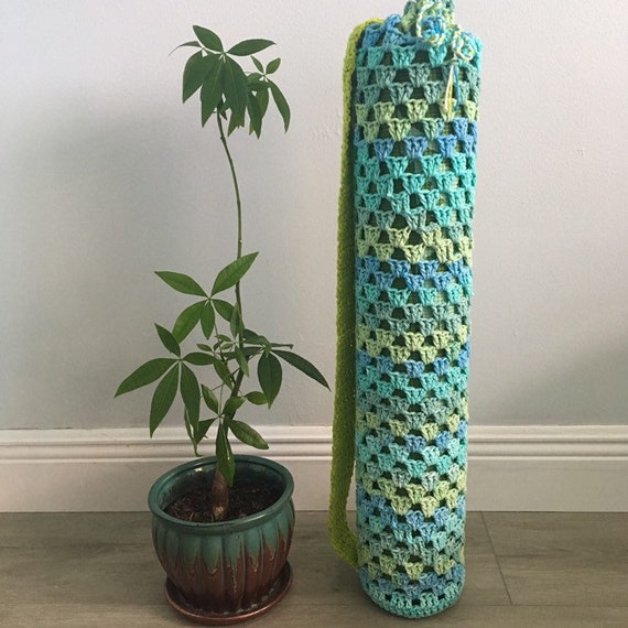 Yoga Mat Bag Crocheted Yoga Carrier Om Shanti Yoga Mat Etsy