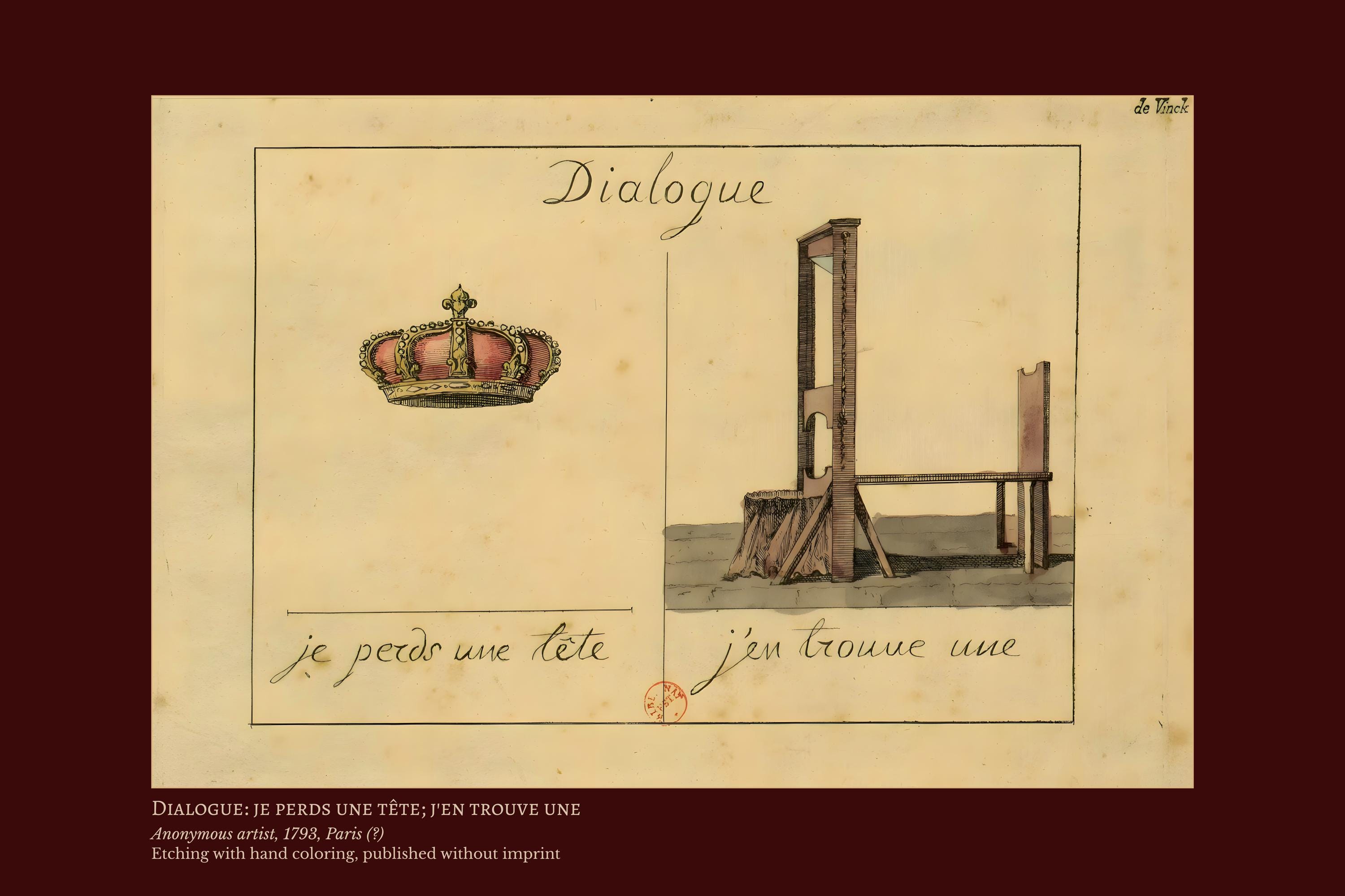 Dialogue: French Revolution Guillotine Print – 1793 Political Satire Wall  Art – Crown and Blade Etching – Digital Download Poster - Etsy, image size:3000x2000