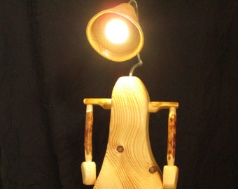 Floor lamp, designer lamp, lamp, spruce, driftwood