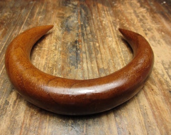 hair fork, moon, nut, 9.3/7.3cm, comb, wood, hairpin wood, fork, wooden hairfork, wood hair fork, hairclip