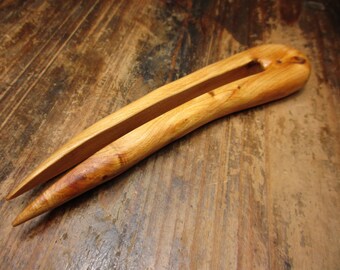 hair fork wood, juniper, 13.5/11cm, hairpin wood, fork, wooden hairfork, wood hair fork, hairclip