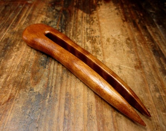 hair fork wood, nut, 12.5/10cm, hairpin wood, fork, wooden hairfork, wood hair fork, hairclip