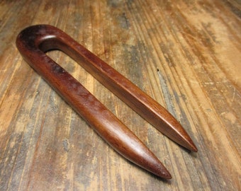 hair fork wood, nut, 13.5/11cm, hairpin wood, fork, wooden hairfork, wood hair fork, hairclip