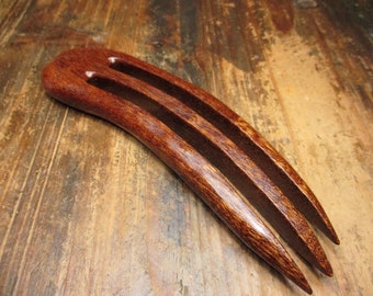 hair fork wood, mahogany, 14.5/12cm, hairpin wood, fork, wooden hairfork, wood hair fork, hairclip