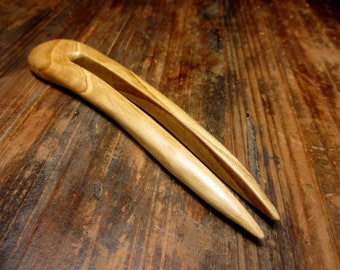 hair fork wood, walnut, 12.5/10cm, hairpin wood, fork, wooden hairfork, wood hair fork, hairclip