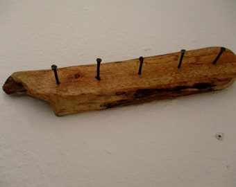 Tablero de llaves, 5 ganchos, 35 cm, ganchos de pared, perchas, armario, madera flotante, vintage