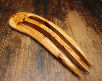hair fork wood, juniper, 14/11.5cm, hairpin wood, fork, wooden hairfork, wood hair fork, hairclip