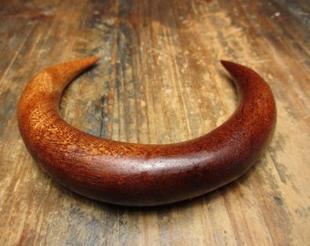 hair fork, moon shape, mahogany, 9.3/7.2cm, comb, wood, hairpin wood, fork, wooden hairfork, wood hair fork, hairclip