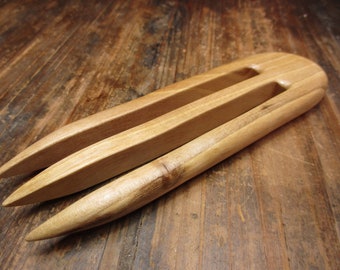 hair fork wood, walnut, 14.5/11.5cm, hairpin wood, fork, wooden hairfork, wood hair fork, hairclip