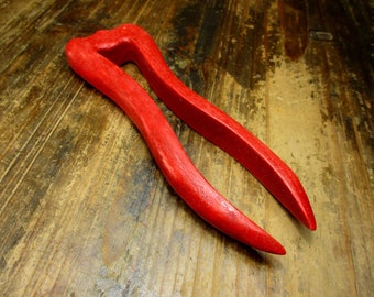Epingle à cheveux bois, frêne rouge, 15/13 cm, fourchette à cheveux, fourchette, fourchette en bois, pince à cheveux, pince à cheveux, accessoires cheveux, bijoux en bois