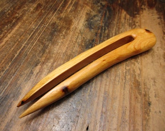 hair fork wood, juniper, 13.5/11cm, hairpin wood, fork, wooden hairfork, wood hair fork, hairclip