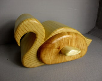 Jewelry box, spruce linden, swan, snailshape tree trunk, casket, small box, box, storage, jewelry box, treasure chest, wooden box, wood