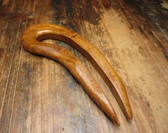 hair fork wood, oak, 14/11.5cm, hairpin wood, fork, wooden hairfork, wood hair fork, hairclip