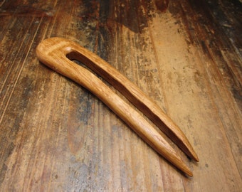 hair fork wood, oak, hairpin wood, 13/10.5cm, wooden hairfork, wood hair fork, hairclip