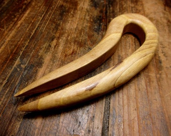 Horquilla de madera, nogal, 13/11 cm, horquilla de pelo, horquilla de madera, madera de horquilla de pelo, madera de pinza de pelo, madera de adorno de pelo, joyería de madera, horquilla de madera de pelo