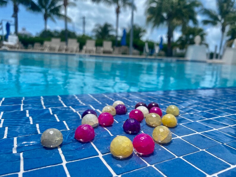present gift 10 PINK RAW AGATE Balls grade A faceted 16mm with 1mm hole beads pack of