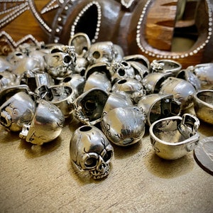 DIY Skull Bead Cap 21x16mm Lead Safe, jewelry making, pendant, bracelet, earring, AMULET, WITCHCRAFT, Ritual, prayer, protection.