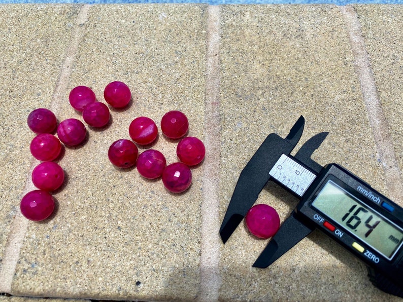present gift 10 PINK RAW AGATE Balls grade A faceted 16mm with 1mm hole beads pack of