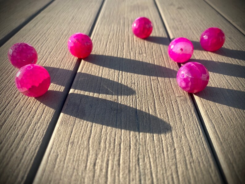 present gift 10 PINK RAW AGATE Balls grade A faceted 16mm with 1mm hole beads pack of