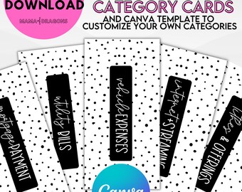 30 etiquetas de sobres con relleno de efectivo para Budget Binder y una plantilla de Canva editable para personalizar la tuya