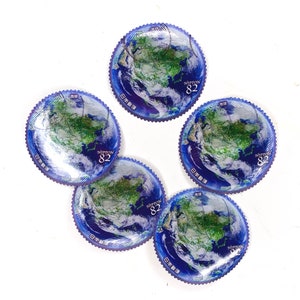 5 x Weltraum Satellitenbild über Japan - Japanische Briefmarken - aus Papier - Wetter Wolken Karte - zum basteln, Karten machen, sammeln