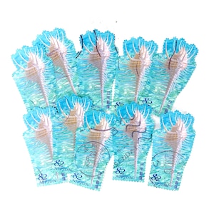 10 x Murex Seashells, usato, francobolli giapponesi tutto fuori carta - Shells Shell Beach Shaped - per diari, scrapbook, francobolli artistici, artigianato