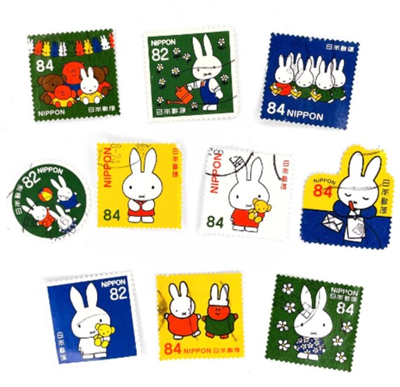 10 x Nijntje gebruikte Japanse postzegels off paper Etsy Nederland