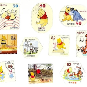 10 x Winnie the Pooh usados, sellos postales japoneses, todos en papel - Japón - Tigger