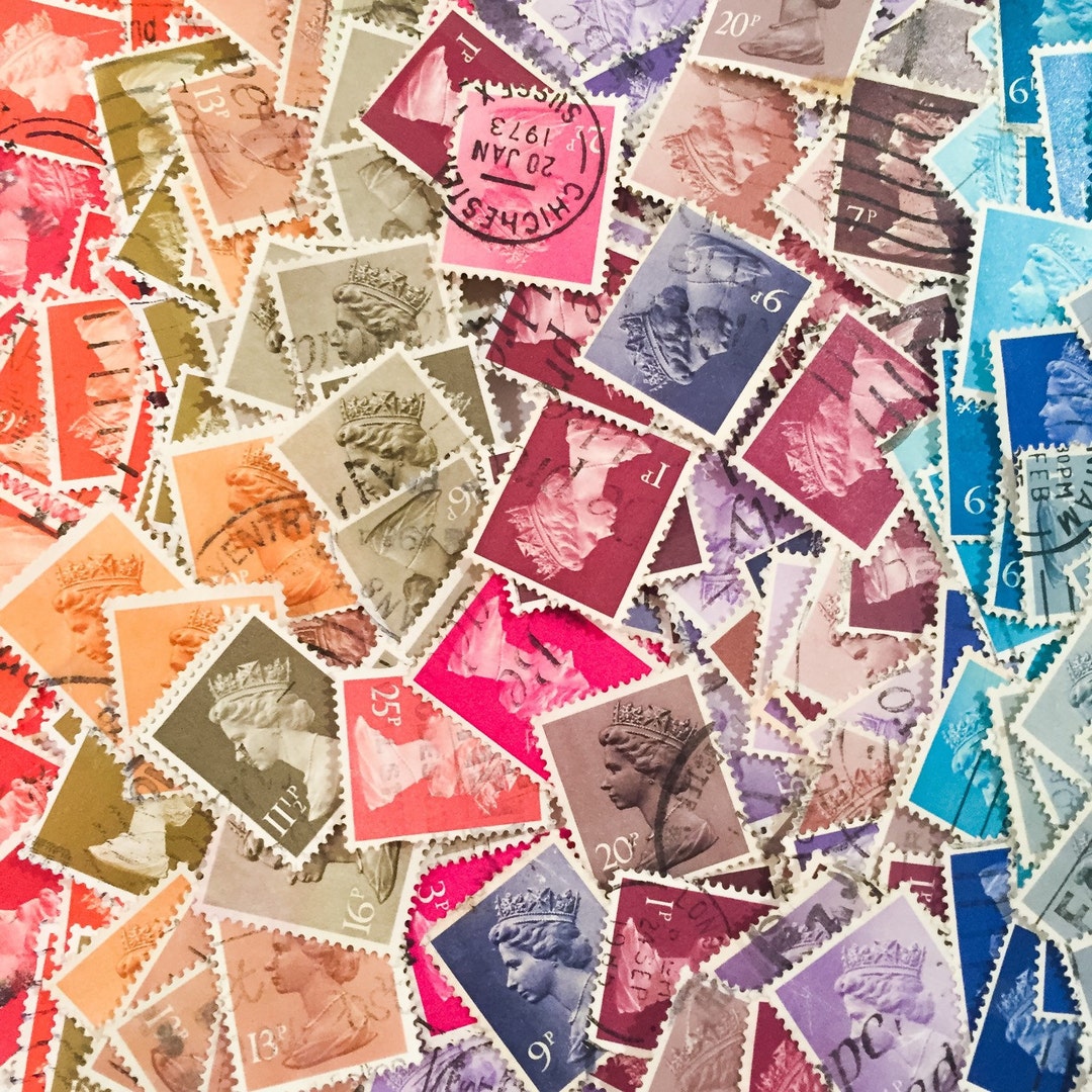 Postage Stamp Themed POSTAGE STAMPS, 15 Different Stamps, Colour Craft  Collage Art Ephemera, Vintage Used & Cancelled, off Paper -  Sweden