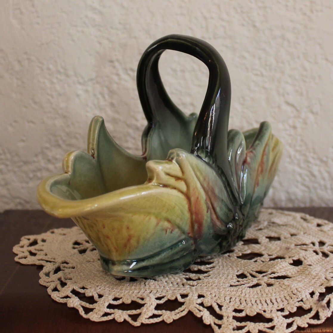 Vintage Hull Pottery Basket Etsy