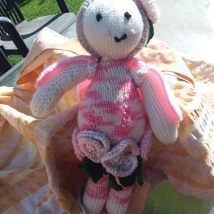Rose Petal Fairy - Knitted Plushie